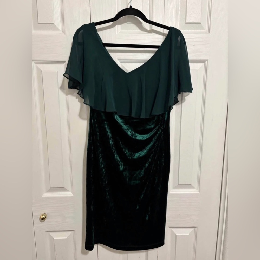 Connected Apparel Dark Green Midi Dress